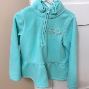 Gap teal fleece half zipper